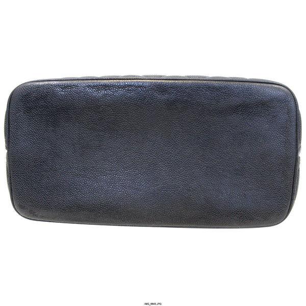 CHANEL Medallion Quilted Caviar Leather Tote Bag Black-US