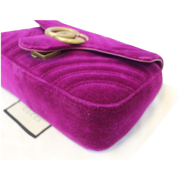 Gucci GG Marmont Velvet Mini Shoulder Crossbody Bag - left view