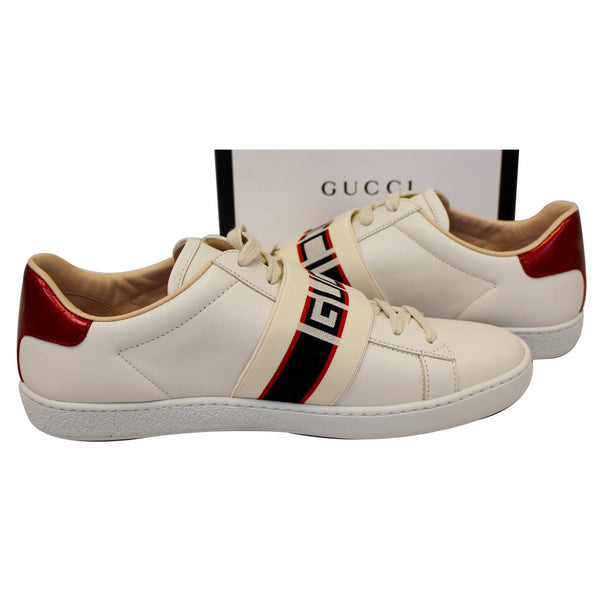GUCCI Stripe Leather Sneaker White Size US 7-US