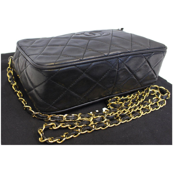 CHANEL Camera Tassel Lambskin Leather Shoulder Bag Black