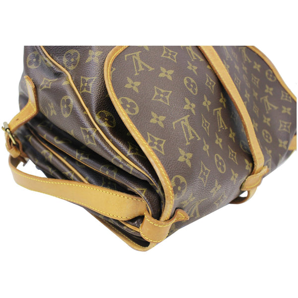 LOUIS VUITTON Saumur 35 Monogram Canvas Shoulder Bag Brown
