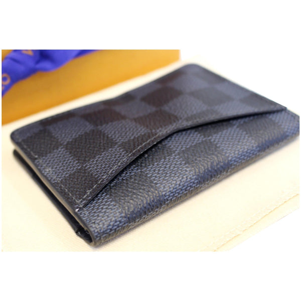 LOUIS VUITTON Pocket Organizer Damier Cobalt Canvas Card Case Navy Blue