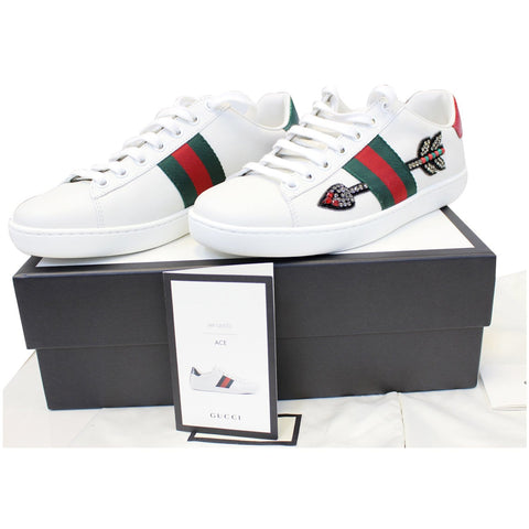 GUCCI Ace Embroidered Arrow Logo Sneakers Size US 7.5