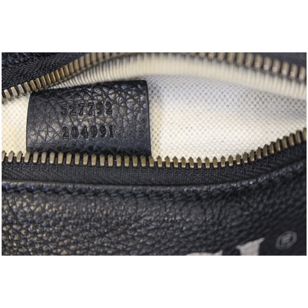 GUCCI Print Leather Black Belt Waist Bum Bag Small 527792-US