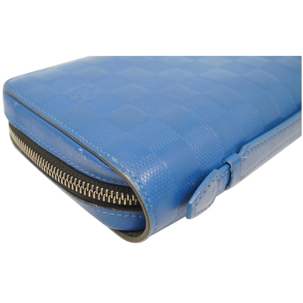 side preview lv Damier Infini Neon Zippy Wallet Blue