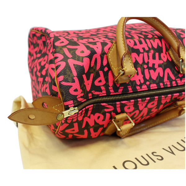 LOUIS VUITTON Speedy 30 Graffiti Monogram Satchel Bag Pink-US
