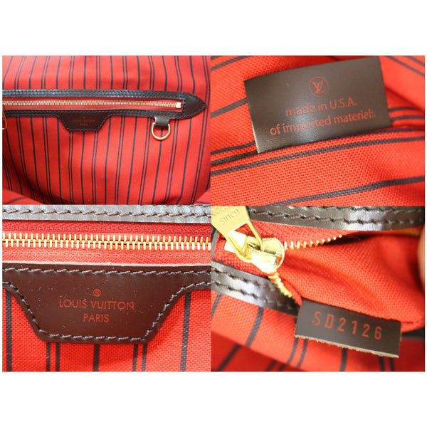 Louis Vuitton Delightful MM NM Damier Ebene Bag Brown inside view