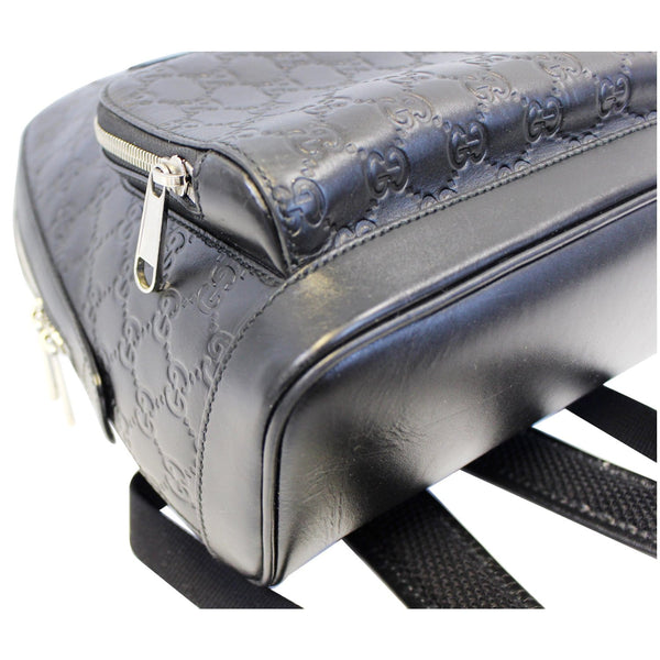 GUCCI Signature Leather Backpack Bag Black-US