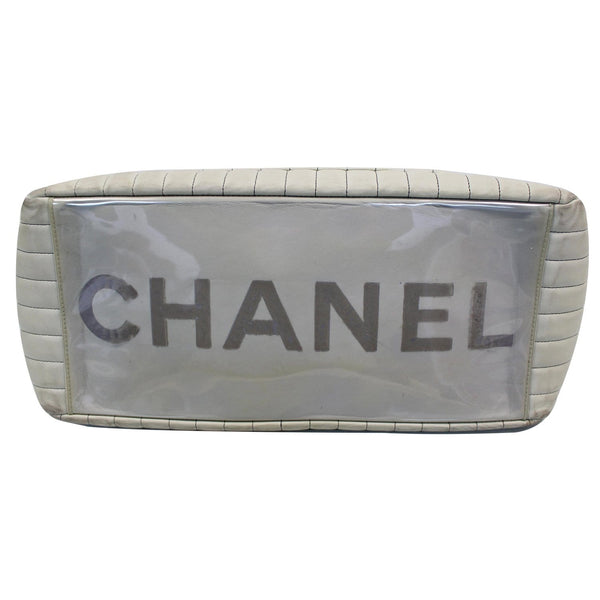 Chanel Tote Bag Large CC Chain Lambskin Cream with logo