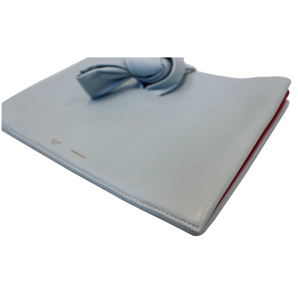 CELINE Knotted Leather Clutch Powder Blue-US