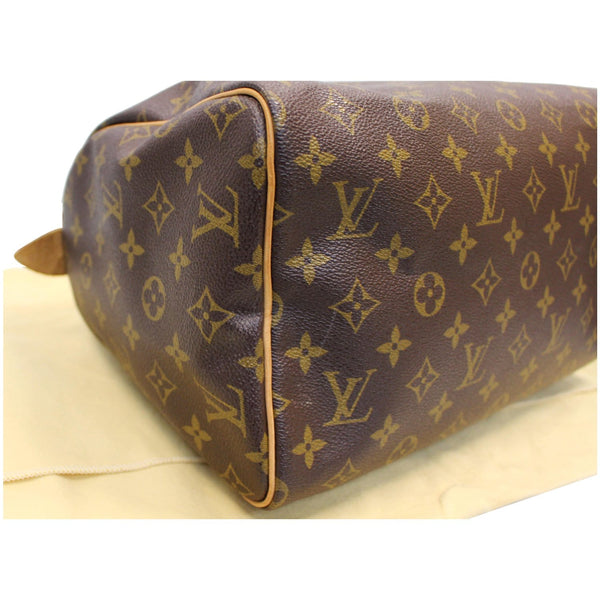 LOUIS VUITTON Speedy 30 Monogram Canvas Satchel Bag Brown