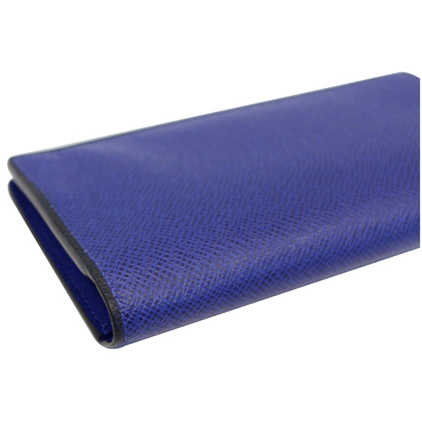 LOUIS VUITTON Brazza Taiga Leather Bifold Wallet Blue-US