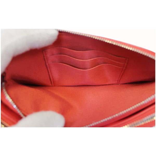 CHANEL Chevron Studded with Chain Lambskin Leather Shoulder Crossbody Bag Red-US