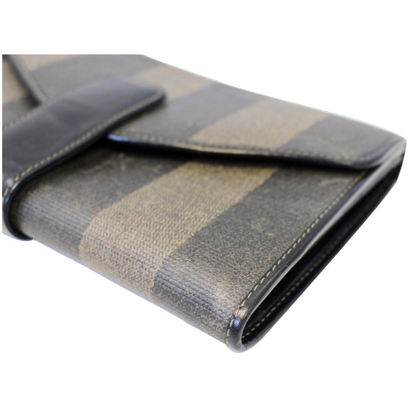 Fendi Vintage Pequin Stripe Wallet Brown - left view