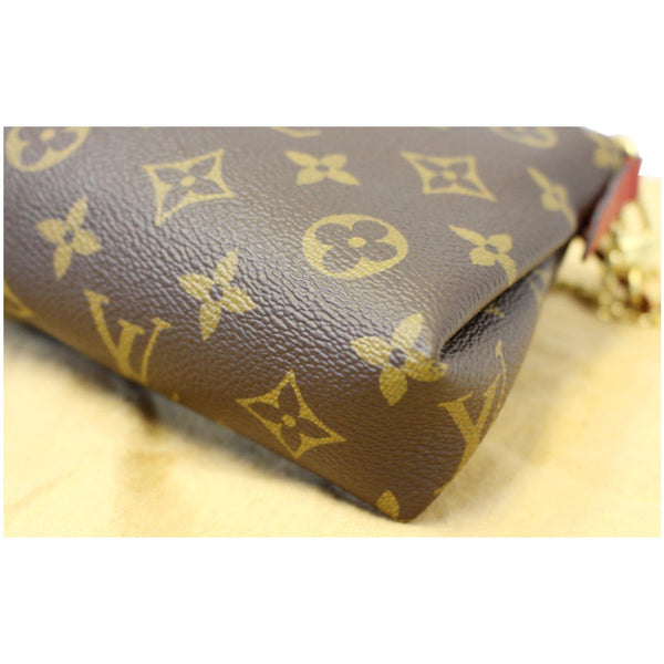 LOUIS VUITTON Pallas Monogram Canvas Clutch Crossbody Bag Brown