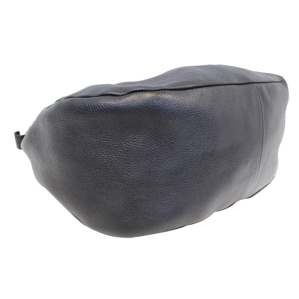 PRADA Vitello Daino Leather Hobo Bag Black