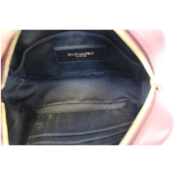 YVES SAINT LAURENT Chevron Lou Leather Belt Bag Burgundy