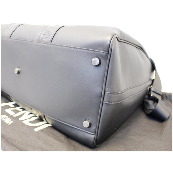 Fendi Satchel Black Leather Weekender - bottom view