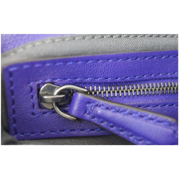 FENDI Baguette Whipstitch Trimmed Leather Shoulder Bag Purple