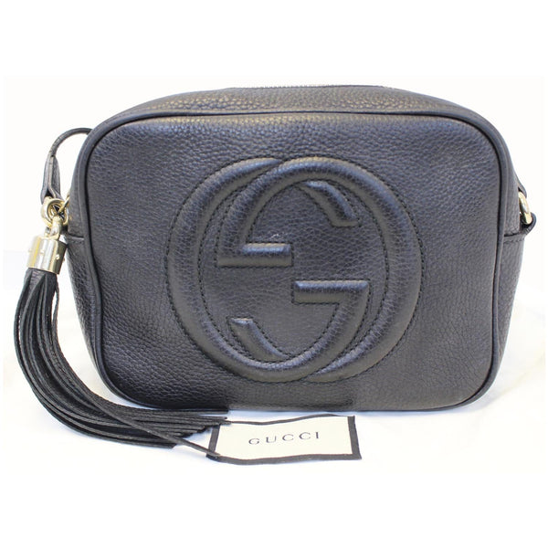 GUCCI Soho Disco Pebbled Leather Small Crossbody Bag Black