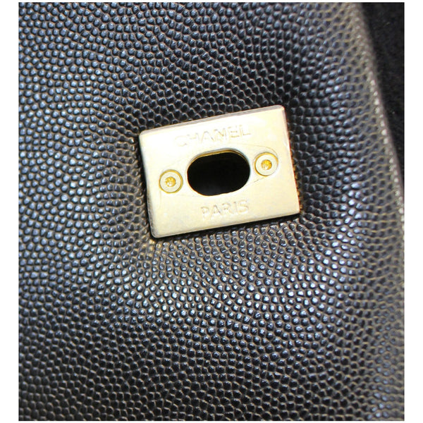 CHANEL Medium Coco Handle Caviar Leather Shoulder Bag Black