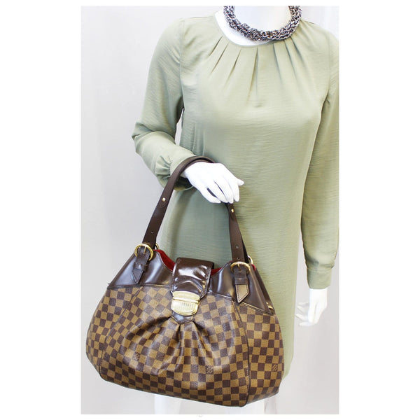 LOUIS VUITTON Sistina GM Damier Ebene Shoulder Handbag-US
