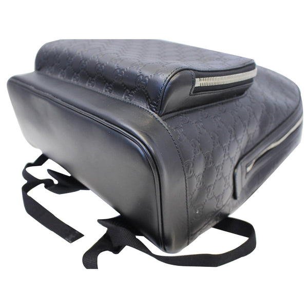 GUCCI GG Signature Leather Backpack Bag Black 406370