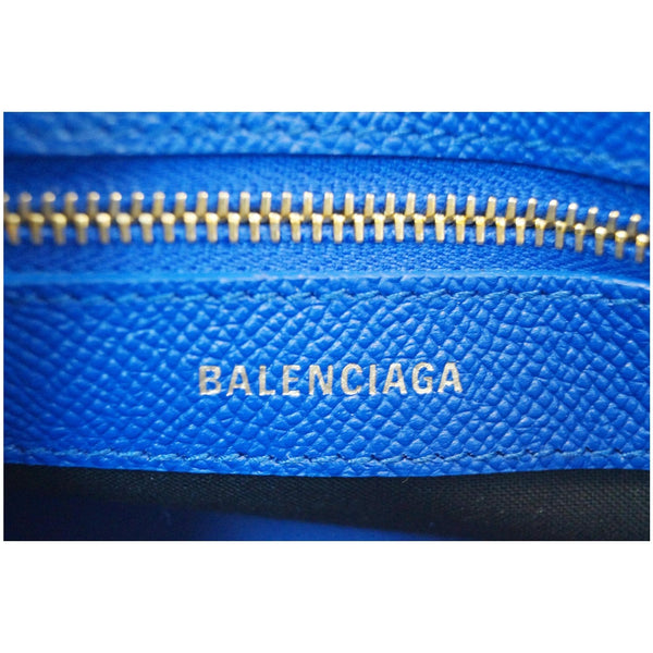 BALENCIAGA Ville Top Handle XXS Grained Leather Crossbody Bag Blue
