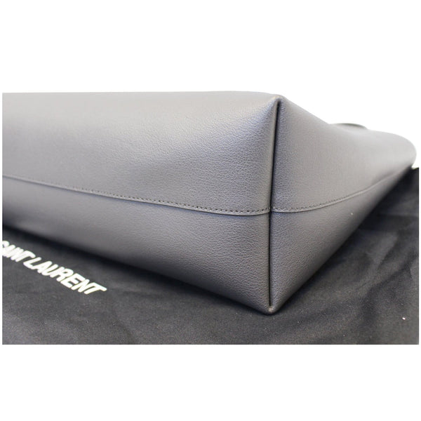 Yves Saint Laurent Shopping Tote Bag Leather Grey - side view