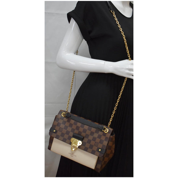 LOUIS VUITTON Vavin PM Damier Ebene Crossbody Bag Brown