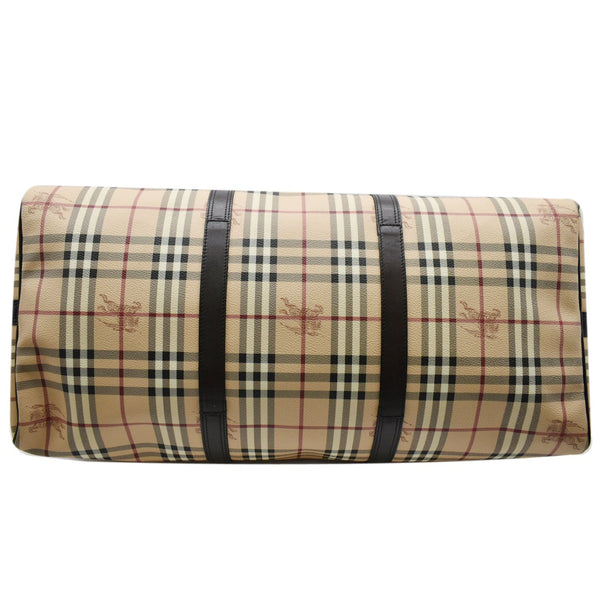 Burberry Haymarket Check Coated Canvas Travel Bag Beige