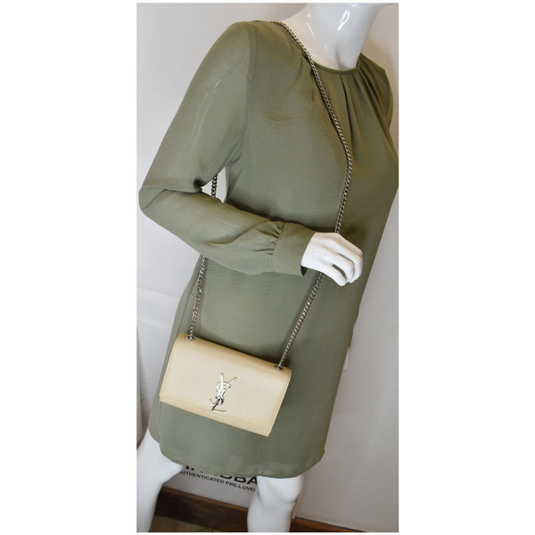 YVES SAINT LAURENT Kate Medium Leather Crossbody Bag Beige