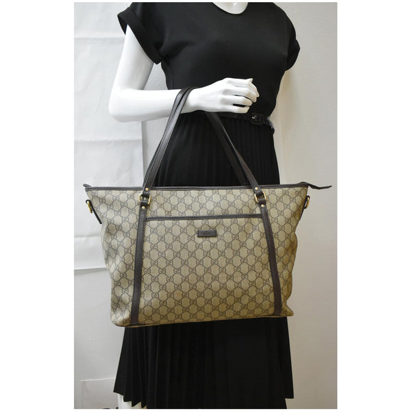 GUCCI Joy Medium GG Supreme Canvas Tote Bag Beige 388923