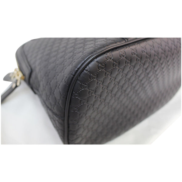 GUCCI Dome Medium Microguccissima Leather Shoulder Bag Black 449663