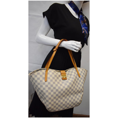 LOUIS VUITTON Salina PM Damier Azur Shoulder Bag White