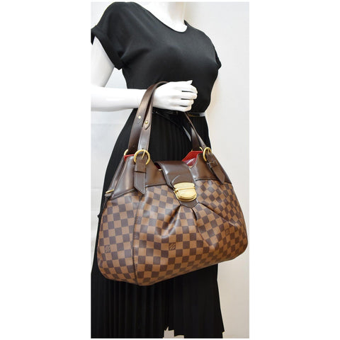 LOUIS VUITTON Sistina GM Damier Ebene Shoulder Bag Brown