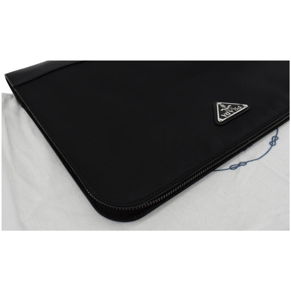 Prada Document Nylon Leather Pouch Black - Dallas Handbags