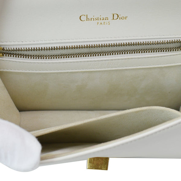 CHRISTIAN DIOR Small Diorama Studded Leather Flap Shoulder Bag White