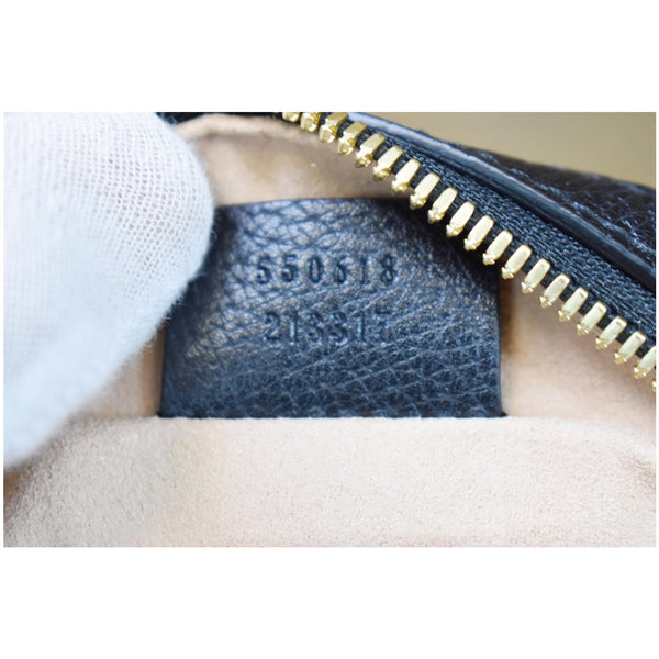 GUCCI Ophidia Mini GG Round Web Leather Crossbody Bag Black 550618