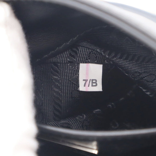 Prada Small Brushed Leather Tote Shoulder Bag Black - DDH