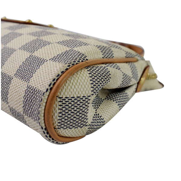 LOUIS VUITTON Pochette Eva Damier Azur Clutch Crossbody Bag White