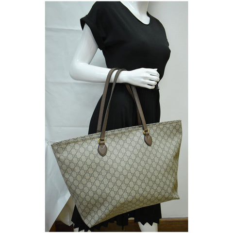 GUCCI Ophidia Large GG Supreme Coated Canvas Tote Bag Beige 547974