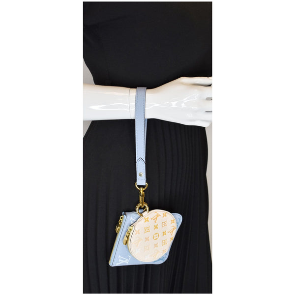 LOUIS VUITTON Monogram Empreinte Pool Trio Pouch Bag Summer Blue/Cream