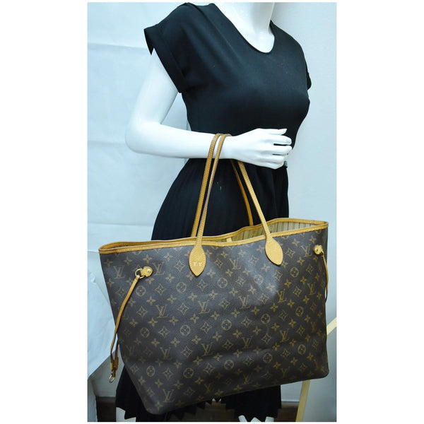LOUIS VUITTON Neverfull GM Monogram Canvas Tote Bag Brown