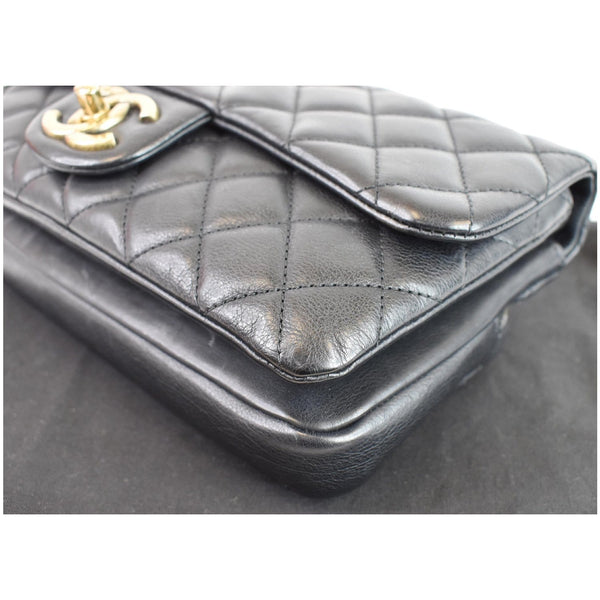 CHANEL CC Crown Flap Small Calfskin Leather Shoulder Bag Black