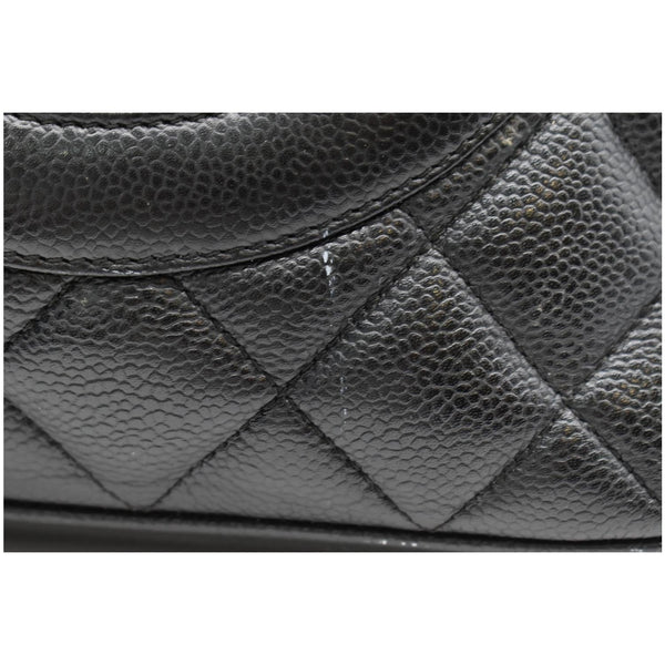 CHANEL Medallion Quilted Caviar Leather Tote Bag Black