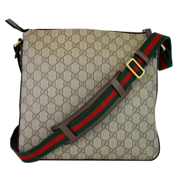 GUCCI Courrier Zip GG Supreme Canvas Messenger Bag Beige 406408