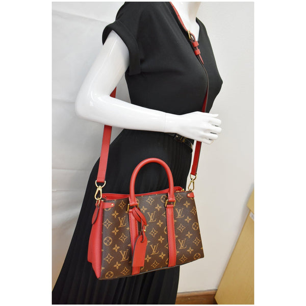 LOUIS VUITTON Soufflot BB Monogram Canvas Shoulder Crossbody Bag Cerise