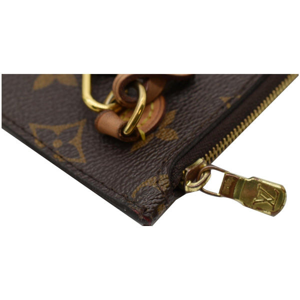 LOUIS VUITTON Neverfull MM Monogram Canvas Pochette Wristlet Pouch Brown