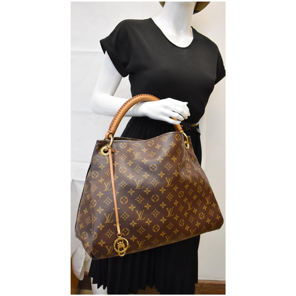 LOUIS VUITTON Artsy MM Monogram Canvas Shoulder Bag Brown